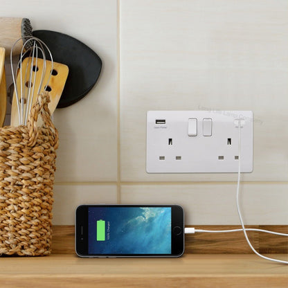 2 Gang 13amp Double Switched Socket USB C PD20W and A Quick Charge UK Plug Wall Outlet - Energy Light Bulbs - Free delivery on all orders