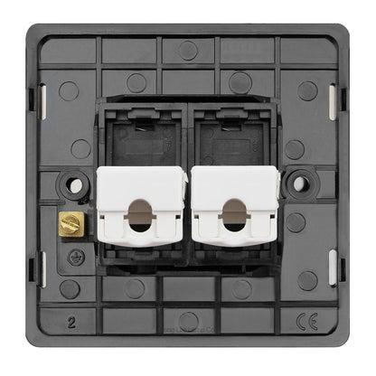 2 Gang Double Ethernet Port Data Socket CAT 5 Wall Plate Brush Antique Brass - Energy Light Bulbs - Free delivery on all orders