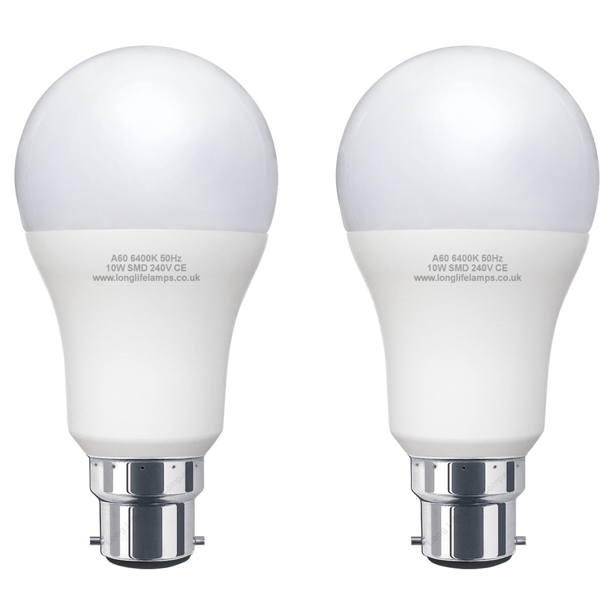 2 Pack 10w = 100w GLS LED Light Bulb B22 Cool White A60 - Energy Light Bulbs - Free delivery on all orders