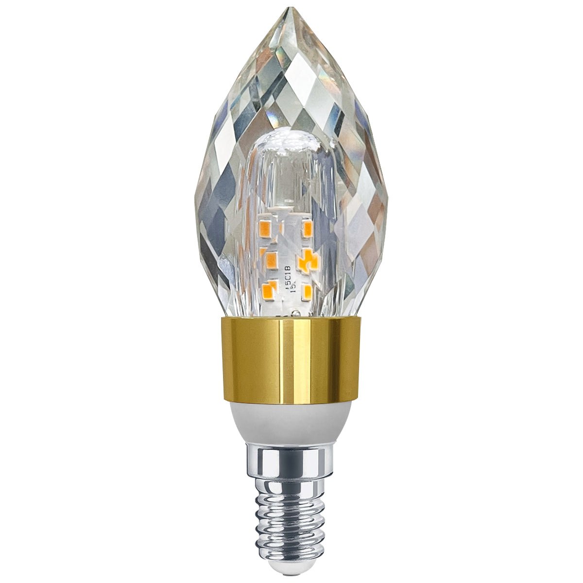 2 Pack 2W LED Crystal Candle Bulb 3000K Warm White E14 - Energy Light Bulbs - Free delivery on all orders