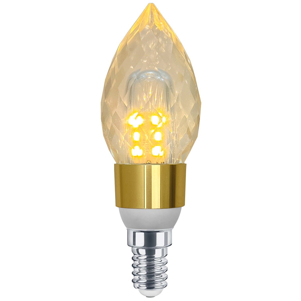 2 Pack 2W LED Crystal Candle Bulb 3000K Warm White E14 - Energy Light Bulbs - Free delivery on all orders