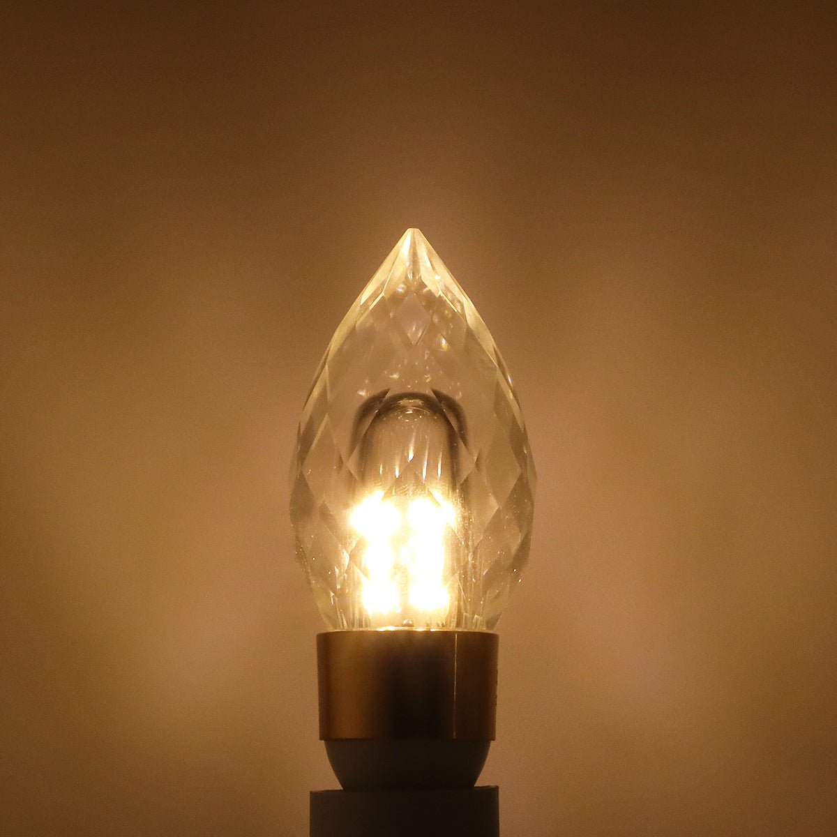 2 Pack 2W LED Crystal Candle Bulb 3000K Warm White E14 - Energy Light Bulbs - Free delivery on all orders