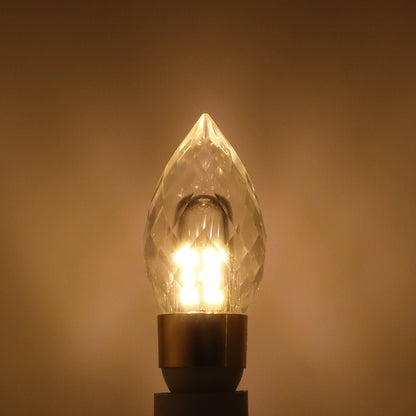 2 Pack 2W LED Crystal Candle Bulb 3000K Warm White E14 - Energy Light Bulbs - Free delivery on all orders