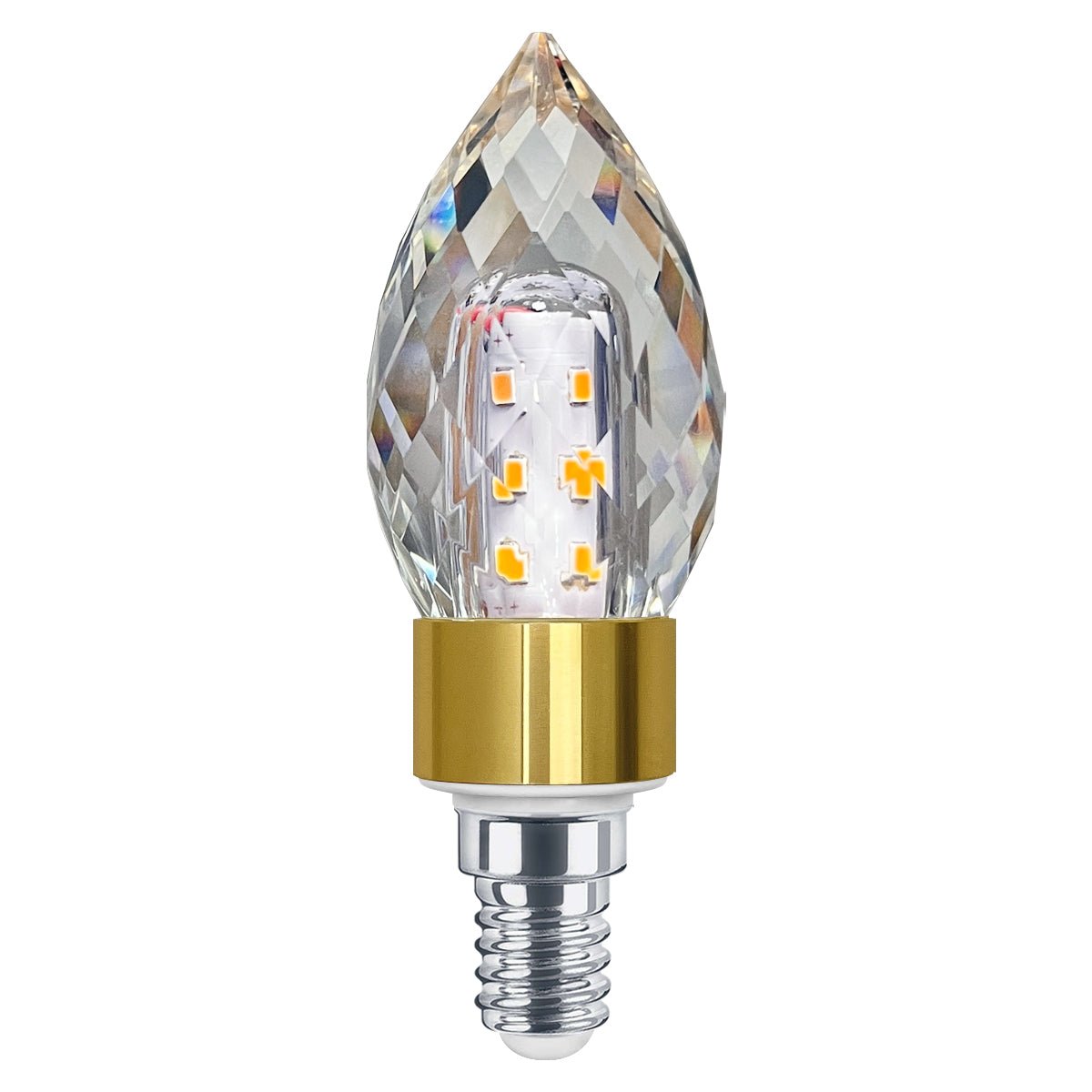 2 Pack 5W LED Crystal Candle Bulb Dimmable 3000K Warm White E14 - Energy Light Bulbs - Free delivery on all orders