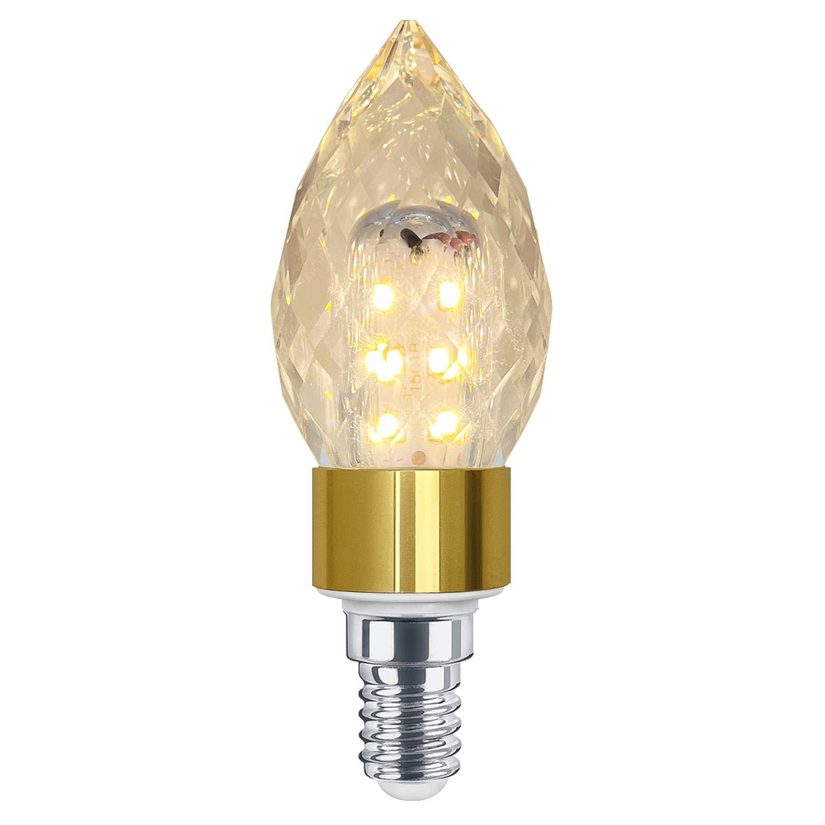 2 Pack 5W LED Crystal Candle Bulb Dimmable 3000K Warm White E14 - Energy Light Bulbs - Free delivery on all orders