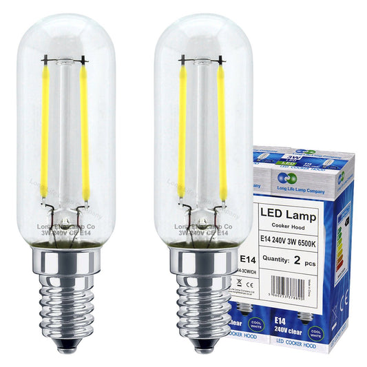 2 Pack LED Cooker Hood Bulb 3w Cool White Brightness Energy Saving E14 Small Screw - Energy Light Bulbs - Free delivery on all orders