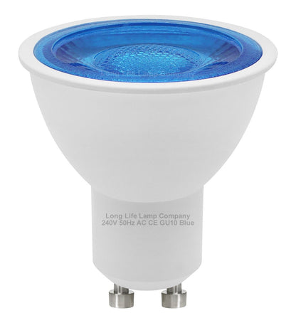 2 Pack LED GU10 Blue Light Bulb 5w with Blue Lens Diffuser - Energy Light Bulbs - Free delivery on all orders