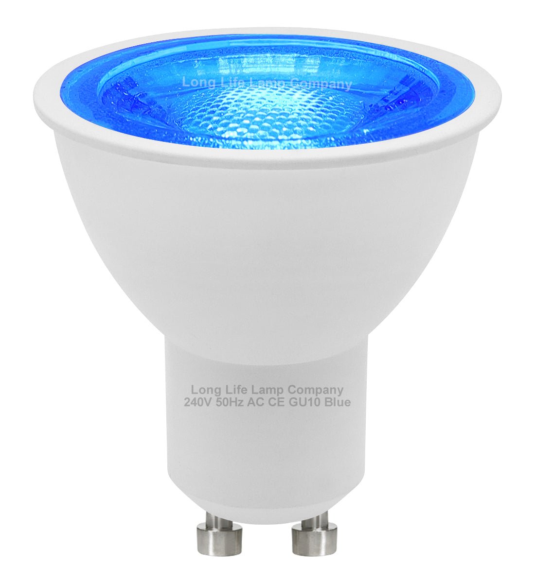 2 Pack LED GU10 Blue Light Bulb 5w with Blue Lens Diffuser - Energy Light Bulbs - Free delivery on all orders