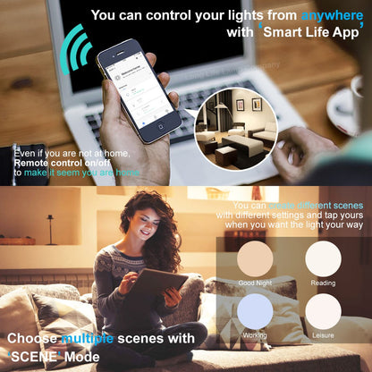 2 Pack Wifi 5W GU10 LED Smart Light Bulb Warm White to Cool White Alexa Google Controlled by Smartphone - Energy Light Bulbs - Free delivery on all orders