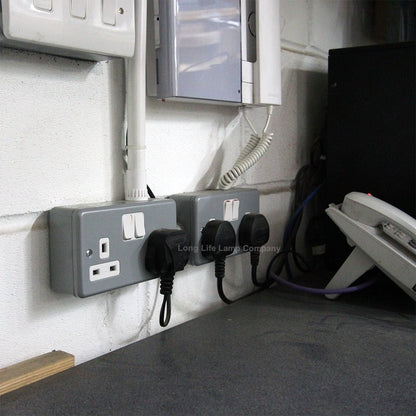 2 X 13 Amp Metal Clad Socket 2 Gang Switched Socket Outlet - Energy Light Bulbs - Free delivery on all orders