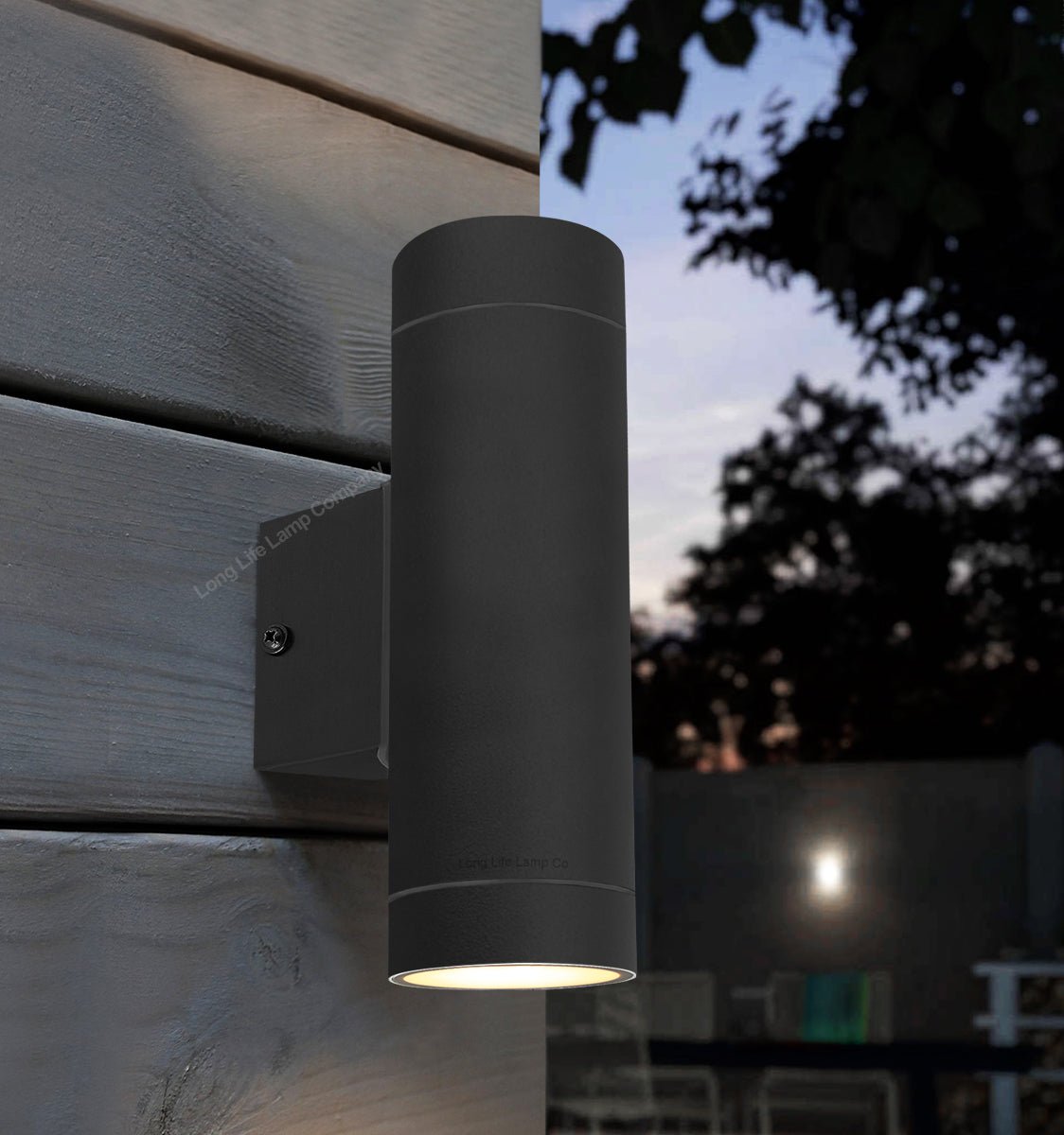 2 x Outdoor Black Double Wall Light IP65 - Energy Light Bulbs - Free delivery on all orders