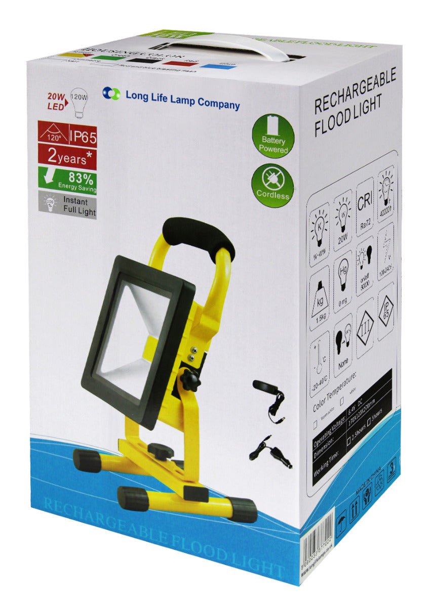 20W Cordless Rechargeable LED Work Light IP65 Slim Hand Torch - Energy Light Bulbs - Free delivery on all orders