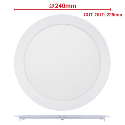 20W LED Back Lit Round Recessed Ceiling Panel Light Cool White 6500k 20WR65K - Energy Light Bulbs - Free delivery on all orders