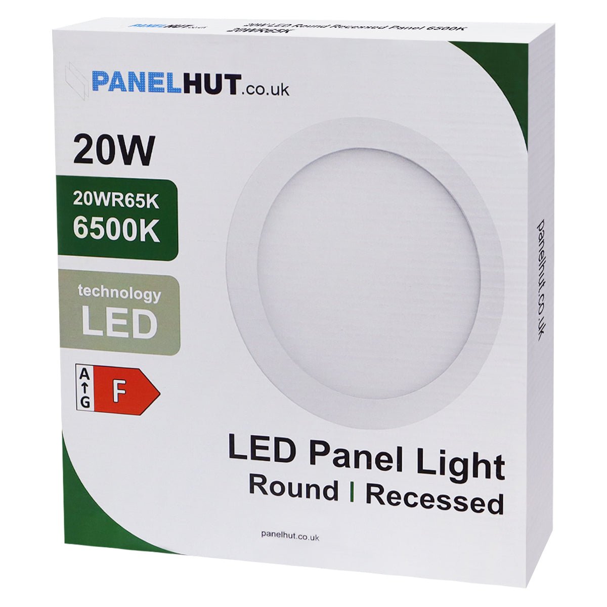 20W LED Back Lit Round Recessed Ceiling Panel Light Cool White 6500k 20WR65K - Energy Light Bulbs - Free delivery on all orders