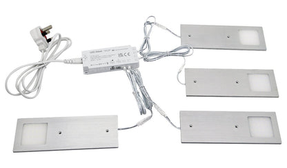 20w LED Under Cabinet Kitchen Lights Slim Rectangular Cool White 6500k Kit of 4 - Energy Light Bulbs - Free delivery on all orders
