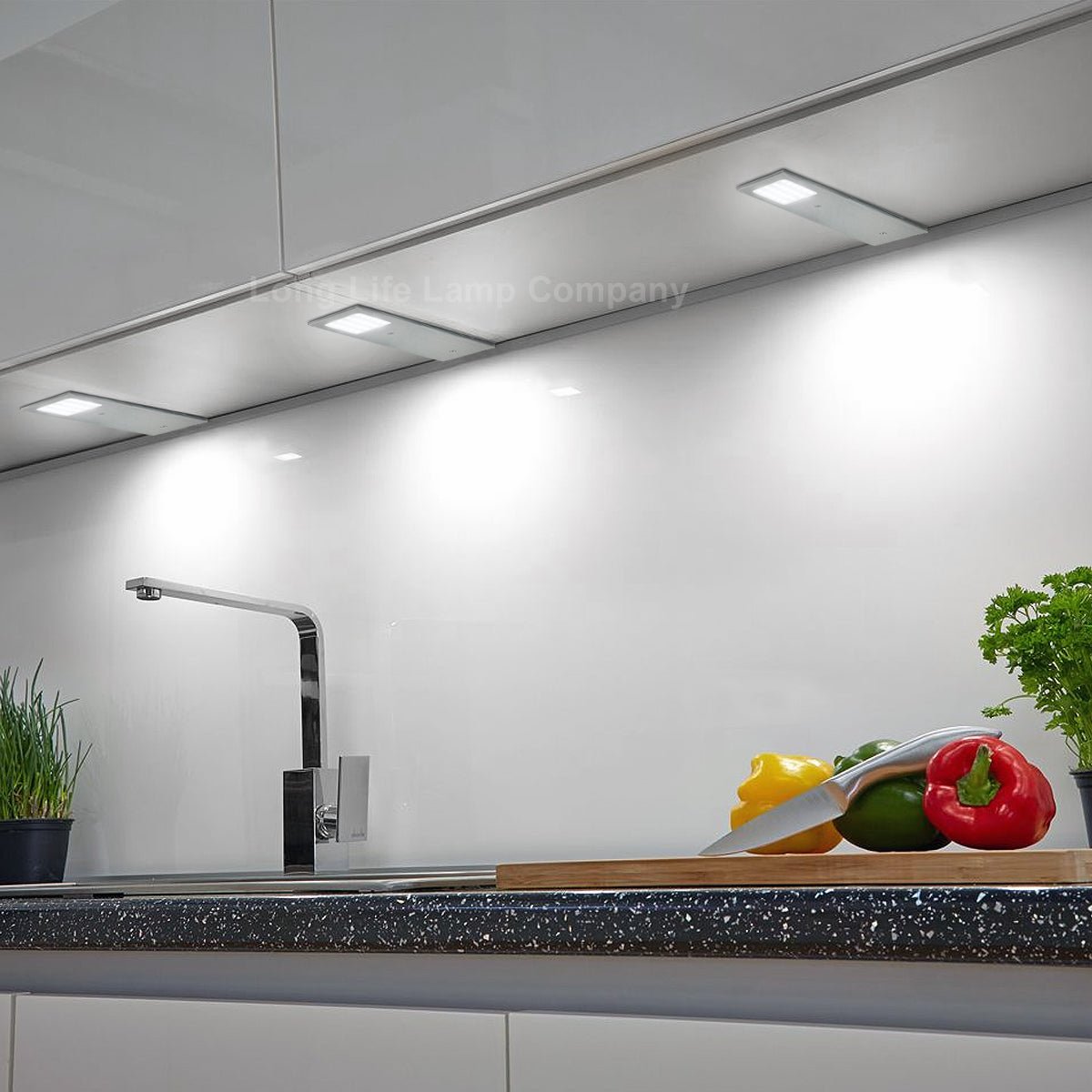 20w LED Under Cabinet Kitchen Lights Slim Rectangular Cool White 6500k Kit of 4 - Energy Light Bulbs - Free delivery on all orders