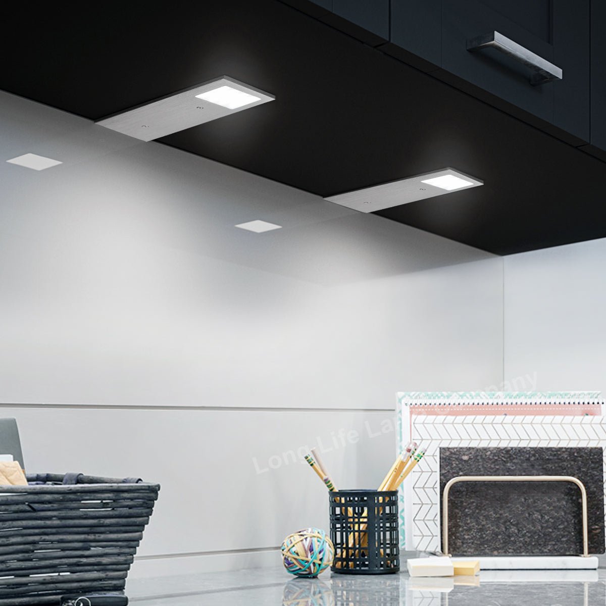 20w LED Under Cabinet Kitchen Lights Slim Rectangular Cool White 6500k Kit of 4 - Energy Light Bulbs - Free delivery on all orders