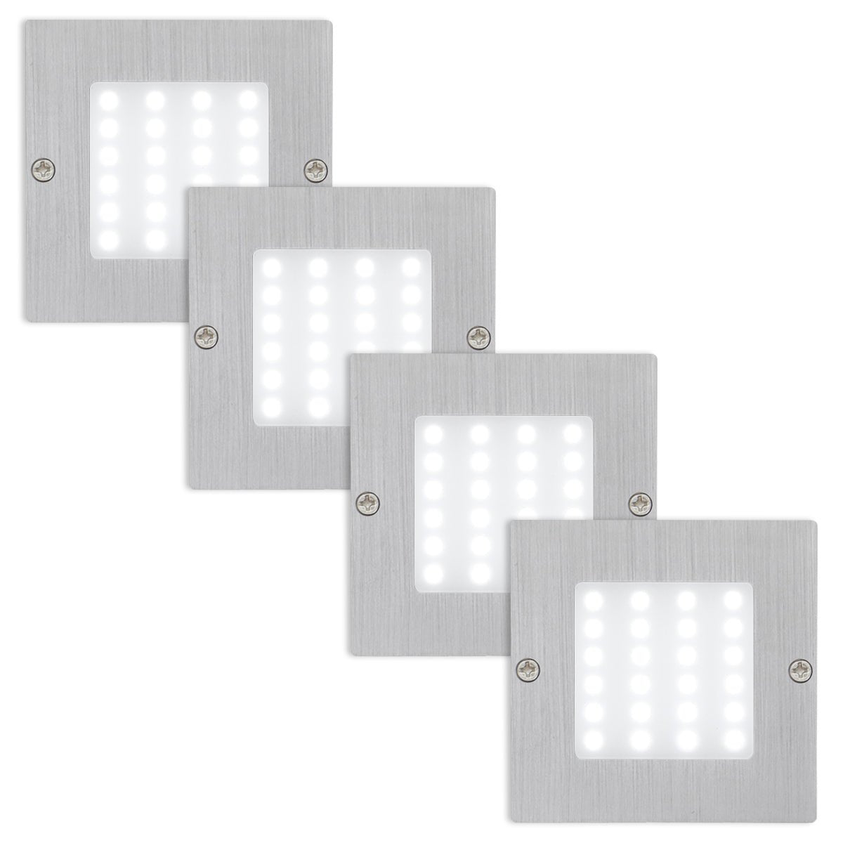 20W LED Under Cabinet Kitchen Lights Slim SQUARE Cool White 6500K Kit of 4 - Energy Light Bulbs - Free delivery on all orders
