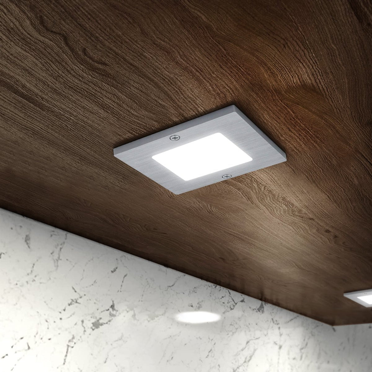 20W LED Under Cabinet Kitchen Lights Slim SQUARE Cool White 6500K Kit of 4 - Energy Light Bulbs - Free delivery on all orders