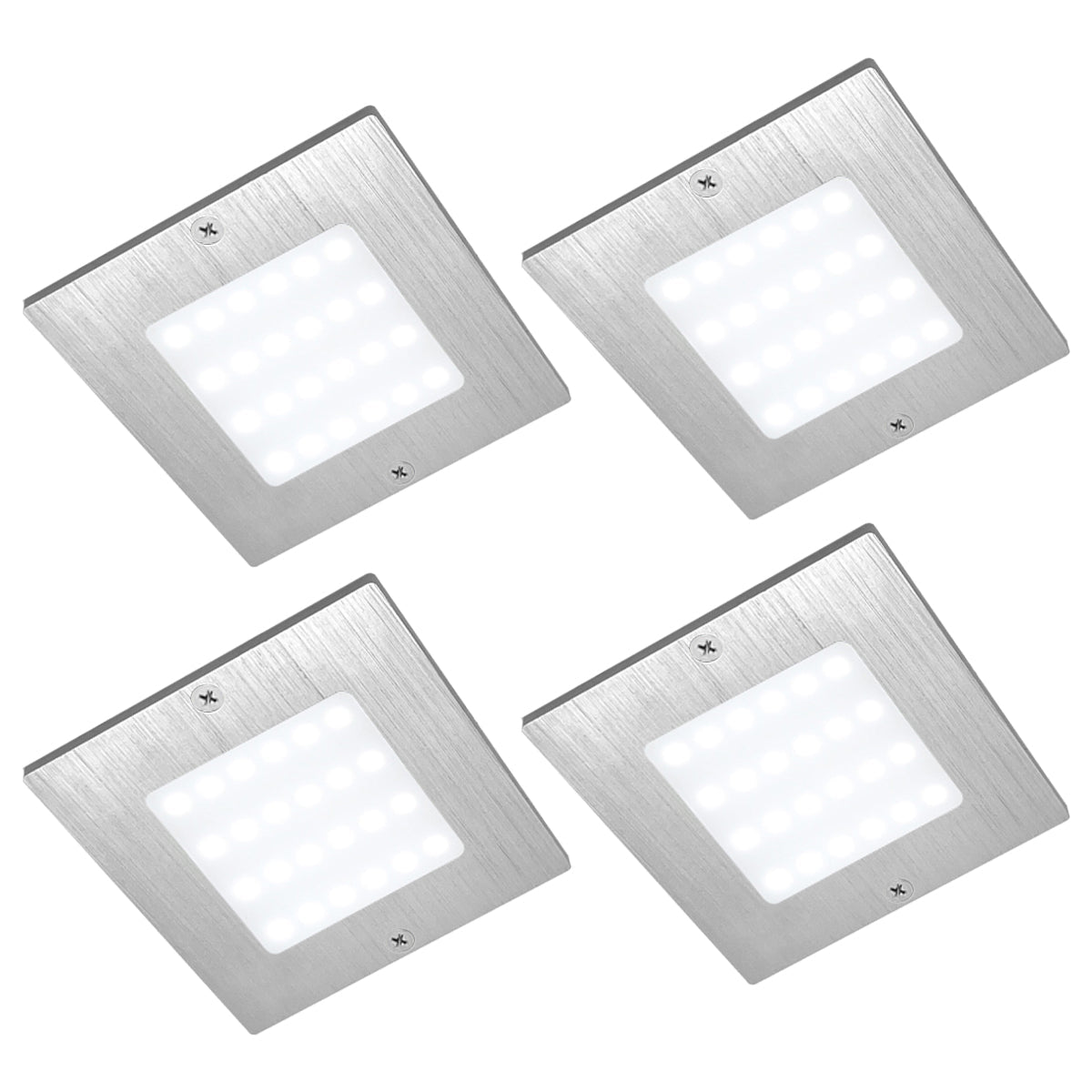 20W LED Under Cabinet Kitchen Lights Slim SQUARE Cool White 6500K Kit of 4 - Energy Light Bulbs - Free delivery on all orders