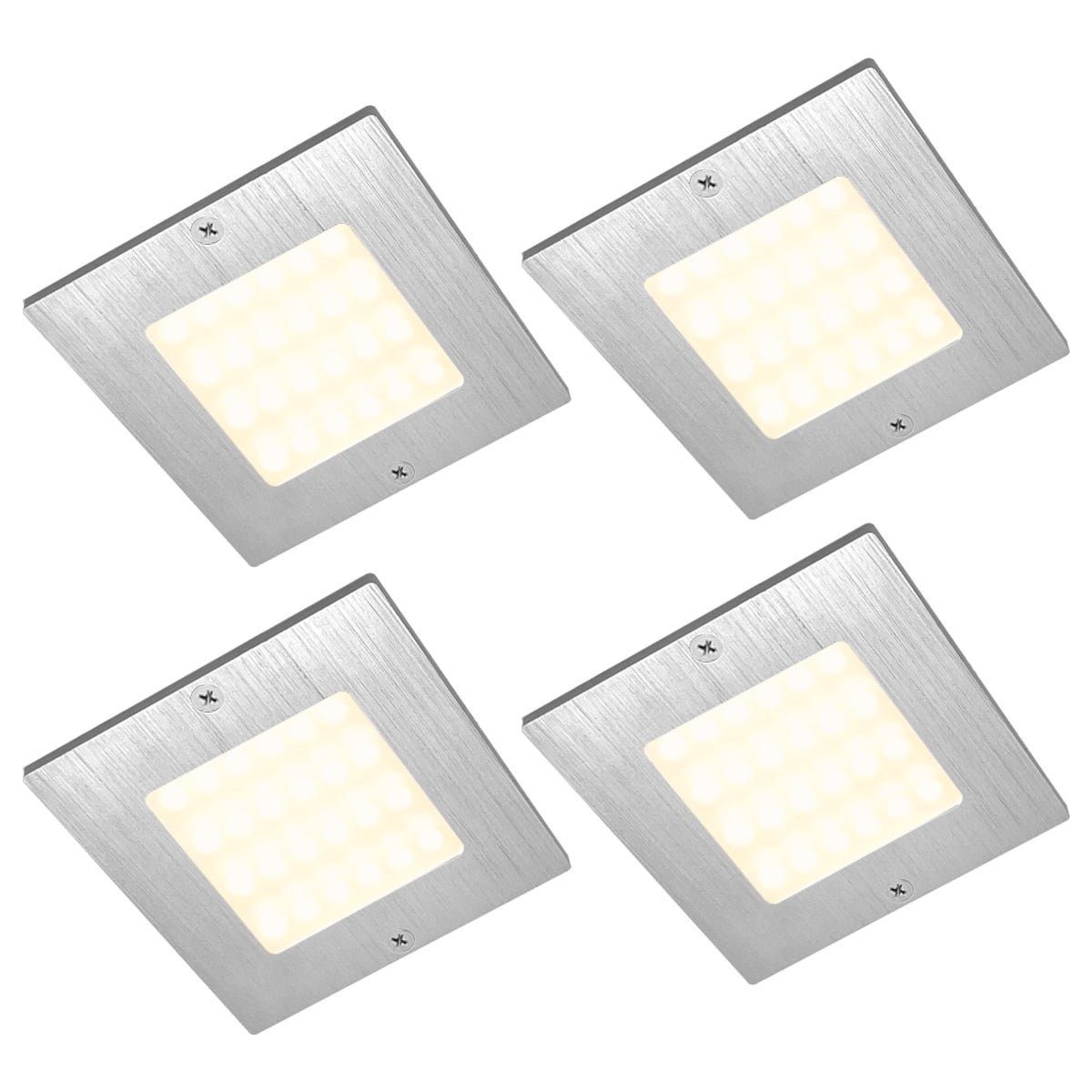 20W LED Under Cabinet Kitchen Lights Slim SQUARE Warm White 3000K Kit Of 4 - Energy Light Bulbs - Free delivery on all orders