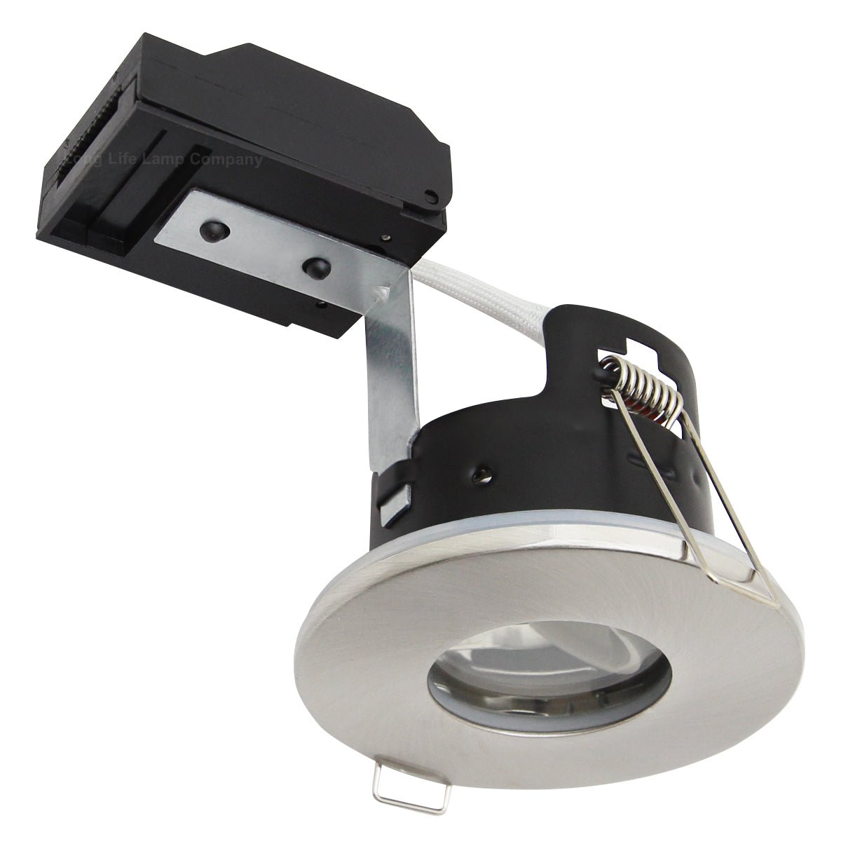 240v Brushed Nickel Bathroom Fire Rated Downlight IP65 GU10 - Energy Light Bulbs - Free delivery on all orders