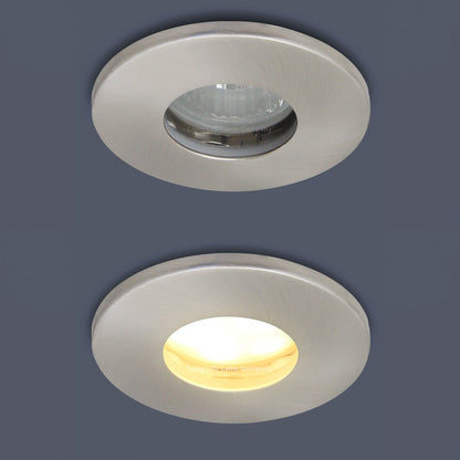 240v Brushed Nickel Bathroom Fire Rated Downlight IP65 GU10 - Energy Light Bulbs - Free delivery on all orders