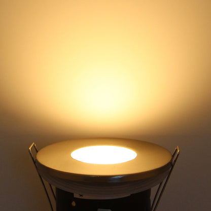 240v Brushed Nickel Bathroom Fire Rated Downlight IP65 GU10 - Energy Light Bulbs - Free delivery on all orders