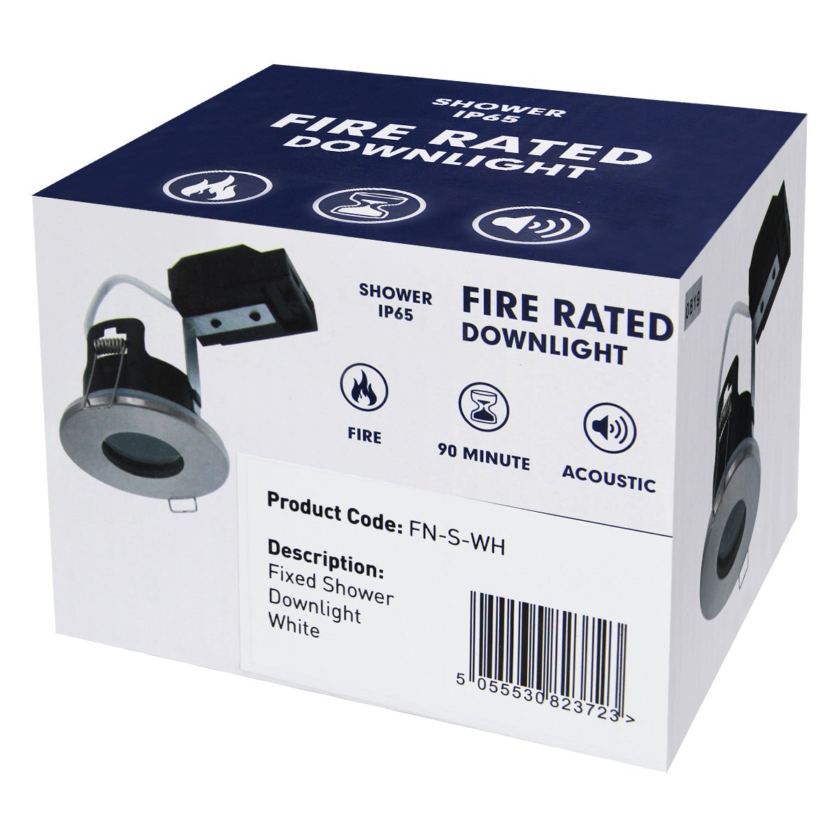 240v White Bathroom Shower Fire Rated Downlight IP65 GU10 - Energy Light Bulbs - Free delivery on all orders