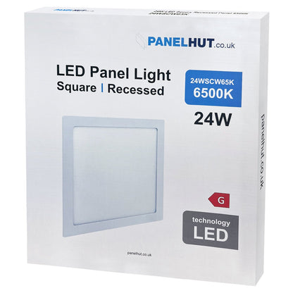 24w LED Square Recessed Ceiling Flat Panel Ultra slim Cool White 300mm x 300mm - Energy Light Bulbs - Free delivery on all orders