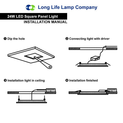 24w LED Square Recessed Ceiling Flat Panel Ultra slim Cool White 300mm x 300mm - Energy Light Bulbs - Free delivery on all orders