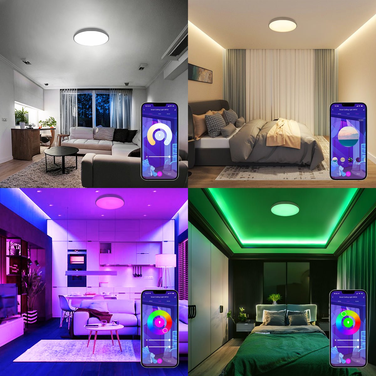 24W LED WiFi Ceiling Light with RGB App Control and Remote Smart Colour Changing - Energy Light Bulbs - Free delivery on all orders