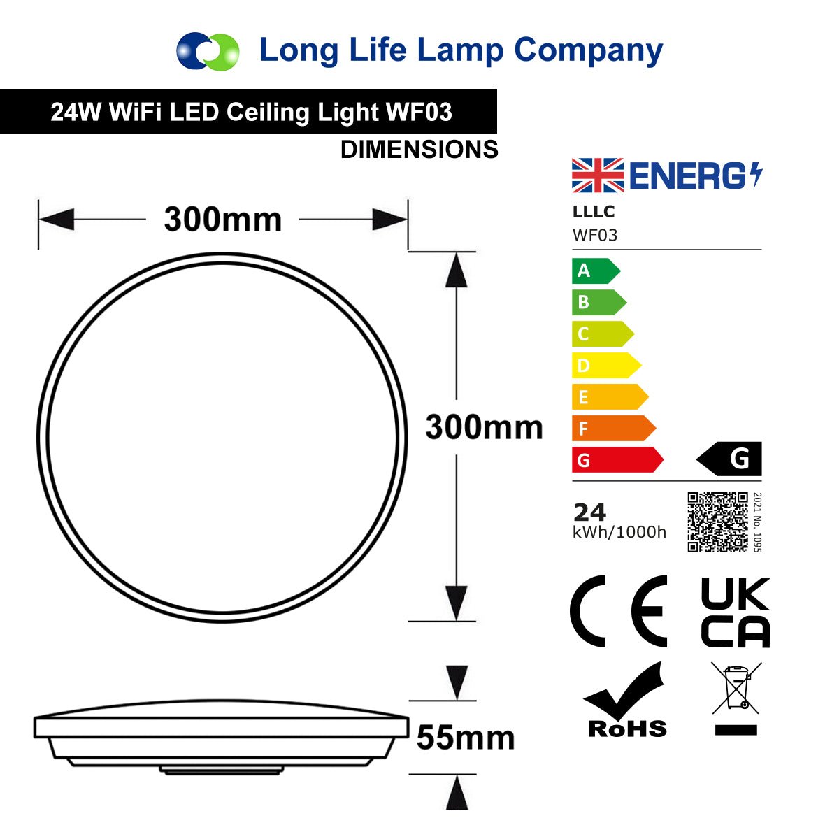 24W LED WiFi Ceiling Light with RGB App Control and Remote Smart Colour Changing - Energy Light Bulbs - Free delivery on all orders