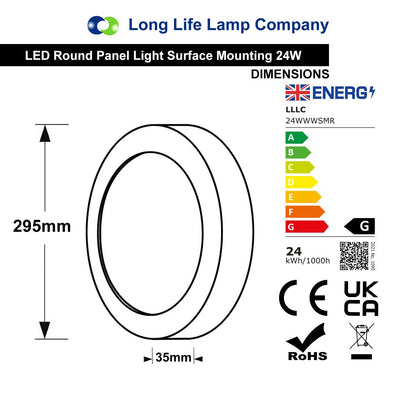 24w Round LED Ceiling Light Surface Mount Panel Warm White - Energy Light Bulbs - Free delivery on all orders