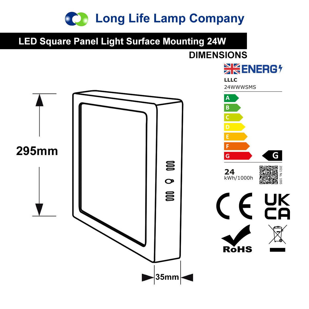 24w Square LED Ceiling Light Surface Mount Warm White - Energy Light Bulbs - Free delivery on all orders