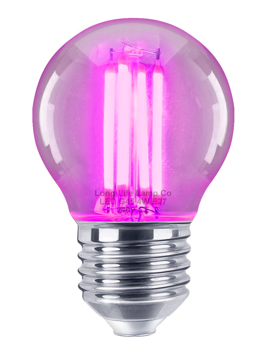 4w LED Golf Ball Purple Light Bulb E27 Clear Glass