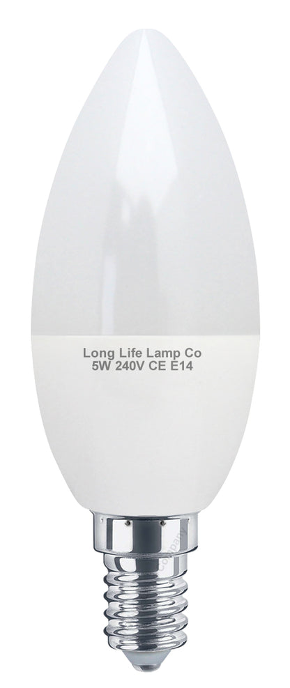 5w Frosted Cover LED Candle Warm White 3000K