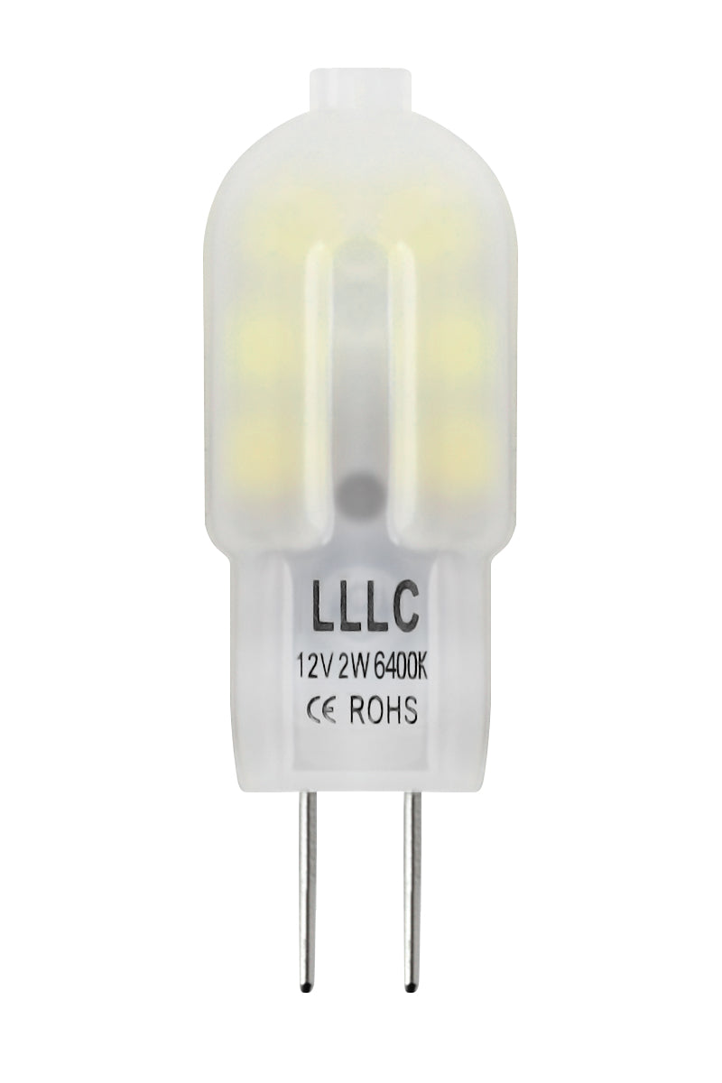 G4 12v LED Bulb 2w Equivalent 20w Replaces Halogen Capsule Frosted Cover Cool White