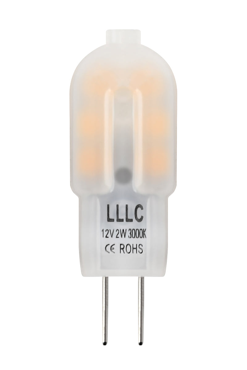 G4 12v LED Bulb 2w Equivalent 20w Replaces Halogen Capsule Frosted Cover Warm White 