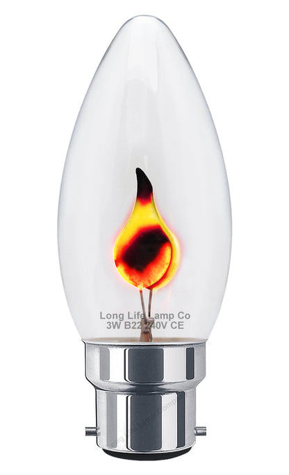3w Flicker Flame Candle Light Bulb B22 Bayonet