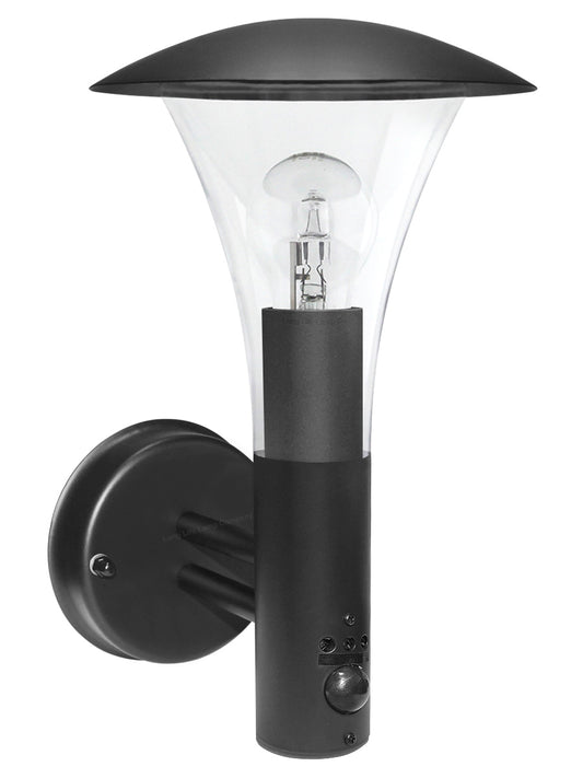 Outdoor Garden Black Finish Stainless Steel PIR Wall Light IP44 ZLC050 