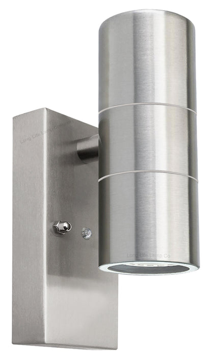 Outdoor Up Down Wall Light Dusk Till Dawn Sensor Stainless Steel Finish ZLC0203DTD