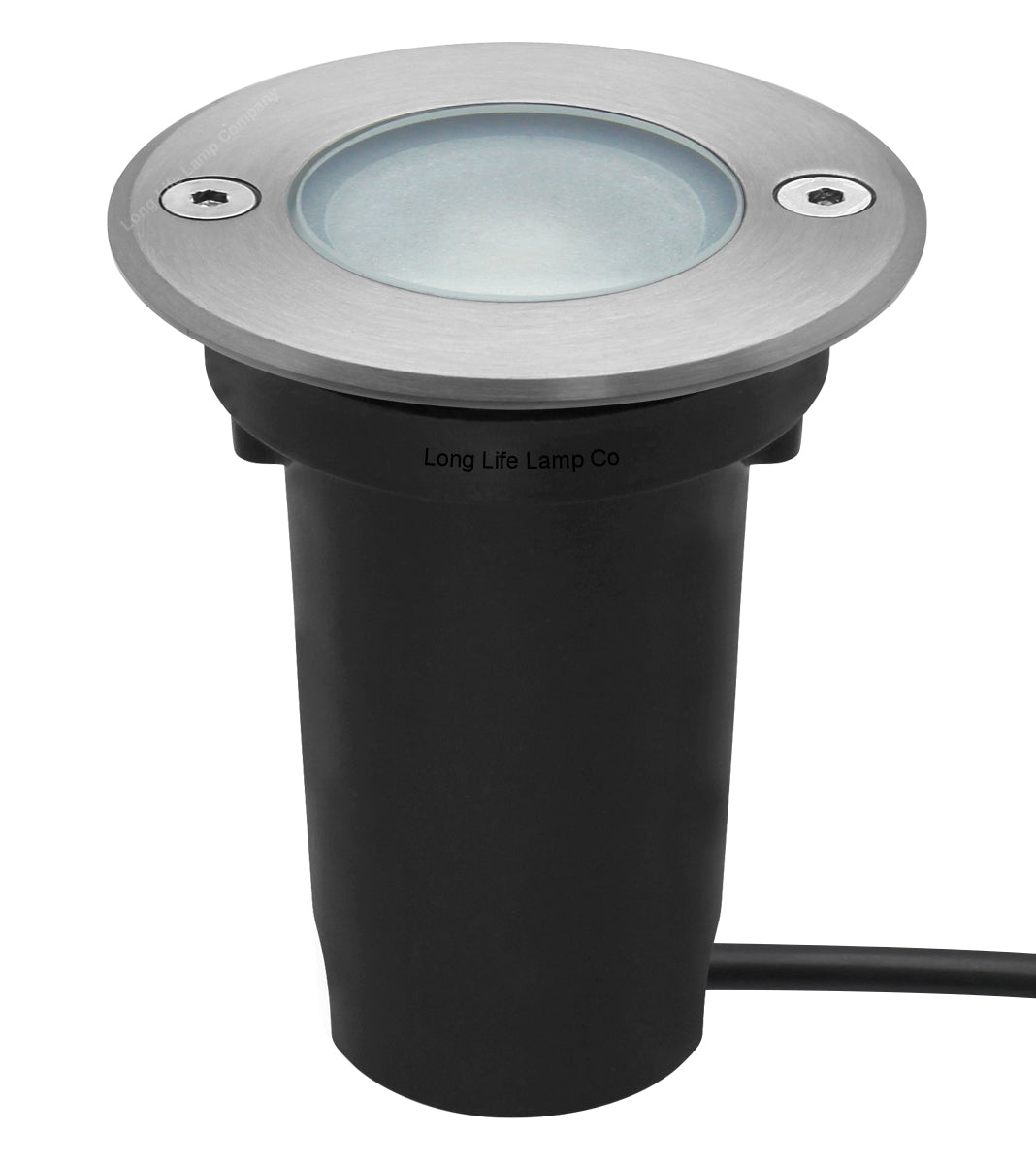 1w LED Recessed Outdoor Ground Light Round Cool White Brushed Chrome Walkover Uplighter GL07CW