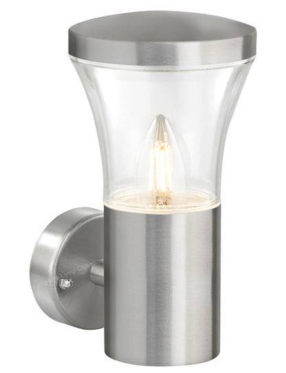 Modern LED Single Outdoor Wall Light Stainless Steel ZLC337 with 5W LED Candle WW