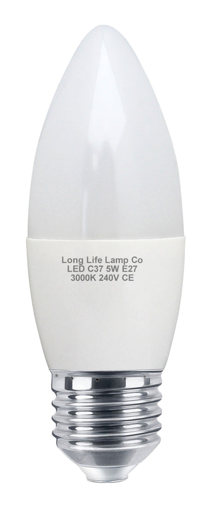 10 PACK 5W Energy Saving C37 LED Candle Light Bulb 3000K E27