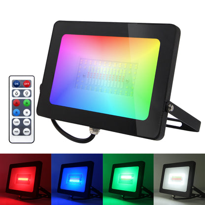 50w IP66 LED RGB Floodlight Outdoor Colour Changing Remote Control FL03