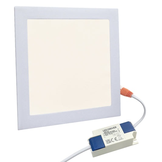 18w LED Square Recessed Ceiling Panel White 4000K 