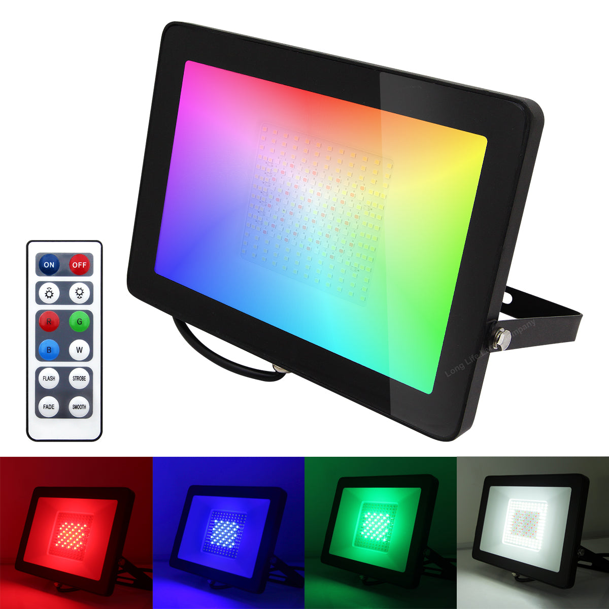 100W LED RGBW Floodlight Colour Changing Remote Control 240v IP65 FL02