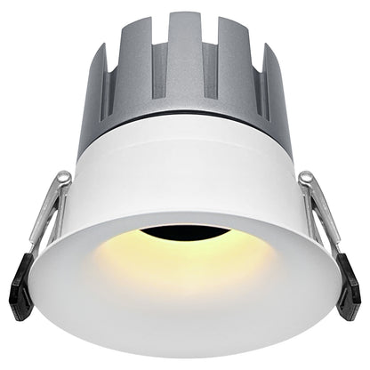 Round integrated LED ceiling spotlight with adjustable direction and warm white illumination