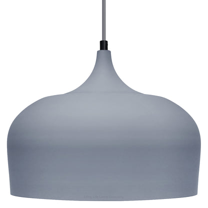 Modern Grey Pendant Light E27 60W Dome Shade - Free delivery on all orders